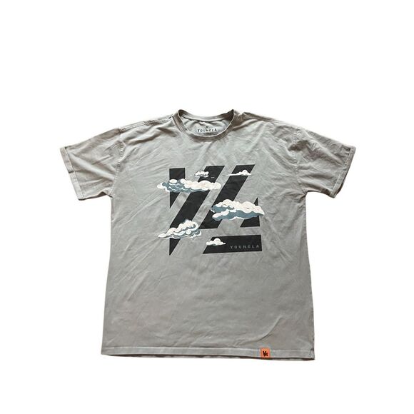 YoungLA Cloud Graphic Tee XX-Large Gray – Streetwear T-Shirt - Picture 1 of 3